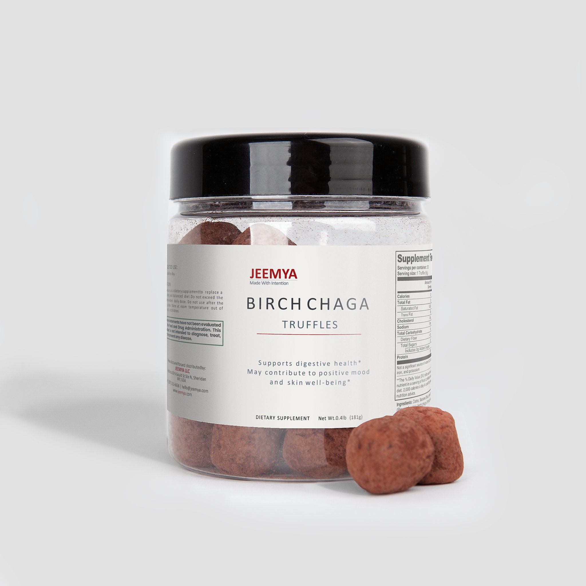 Jeemya Birch Chaga Truffles | Functional Whole-Food Bites for Immune & Digestive Support