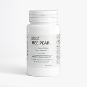 Jeemya Bee Pearl capsules bottle containing 700 mg bee bread with vitamin C, displayed on a clean white background to support immune health and overall well-being.