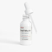 Jeemya Snail Mucin Face Serum bottle with an open glass dropper positioned above the bottle on a clean white background.