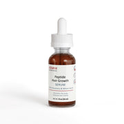 JEEMYA Peptide Hair Growth Serum bottle with dropper applicator formulated with rosemary and wheat germ to nourish the scalp, support hair growth, and enhance hair vitality.