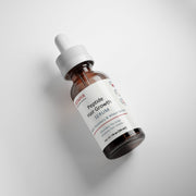 Angled JEEMYA Peptide Hair Growth Serum bottle highlighting a peptide-based scalp serum formulated to support hair thickness, scalp nourishment, and hair vitality.