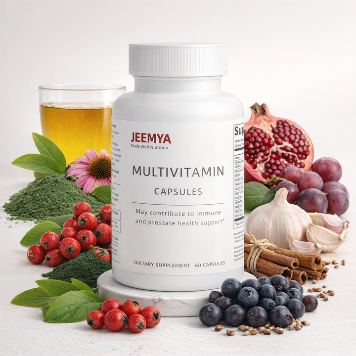 Jeemya Broad‑Spectrum Multivitamin & Botanical Complex 60 Capsules | Foundational Vitamins & Essentials for Daily Support